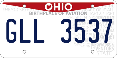 OH license plate GLL3537
