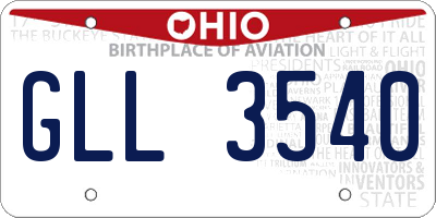 OH license plate GLL3540