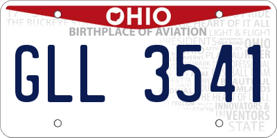OH license plate GLL3541