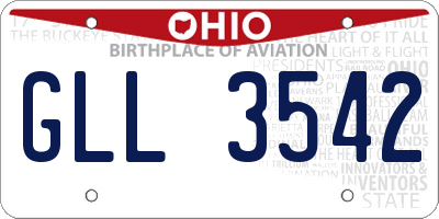 OH license plate GLL3542