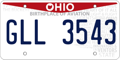 OH license plate GLL3543