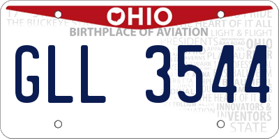 OH license plate GLL3544