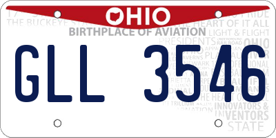 OH license plate GLL3546