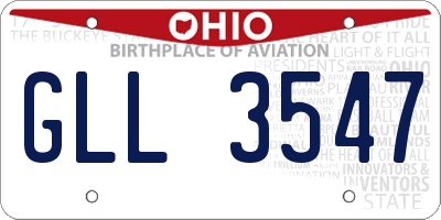 OH license plate GLL3547