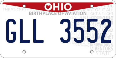 OH license plate GLL3552