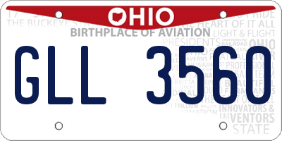 OH license plate GLL3560