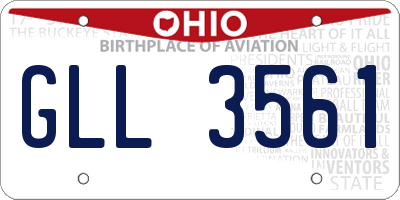OH license plate GLL3561