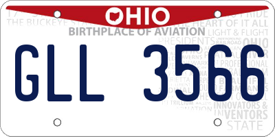 OH license plate GLL3566
