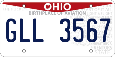OH license plate GLL3567