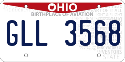OH license plate GLL3568