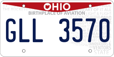 OH license plate GLL3570