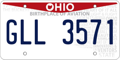 OH license plate GLL3571