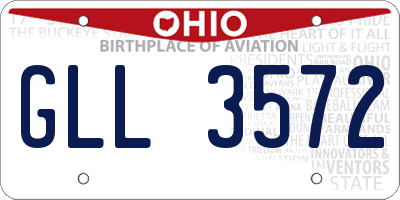 OH license plate GLL3572