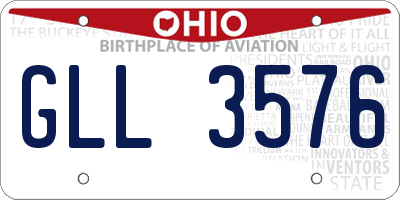 OH license plate GLL3576