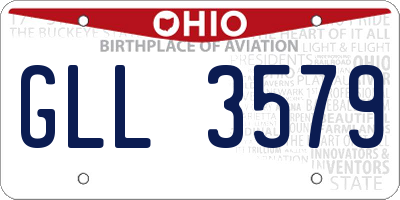 OH license plate GLL3579