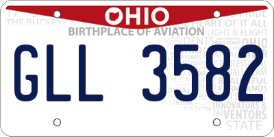 OH license plate GLL3582