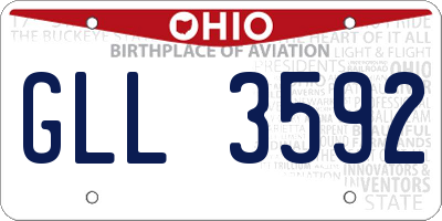 OH license plate GLL3592