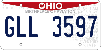 OH license plate GLL3597