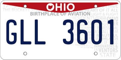 OH license plate GLL3601