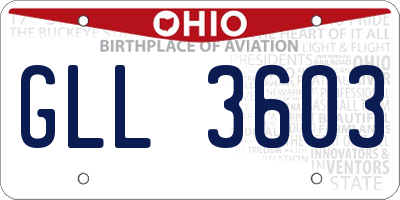 OH license plate GLL3603