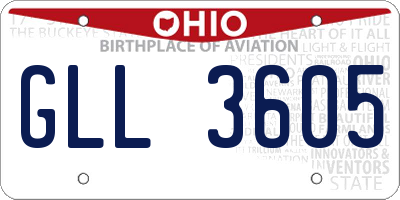 OH license plate GLL3605
