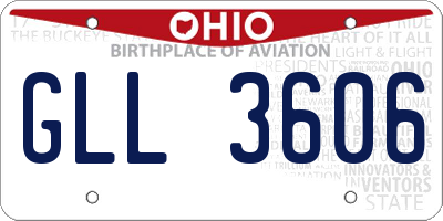 OH license plate GLL3606
