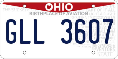 OH license plate GLL3607