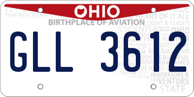 OH license plate GLL3612