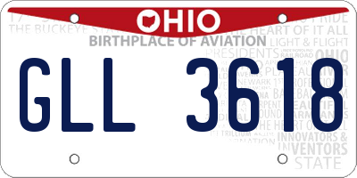 OH license plate GLL3618