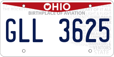 OH license plate GLL3625