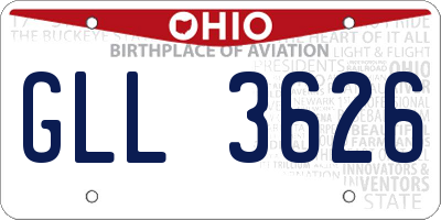 OH license plate GLL3626
