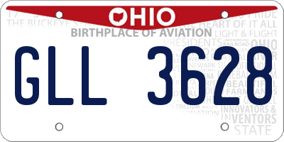 OH license plate GLL3628