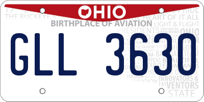 OH license plate GLL3630