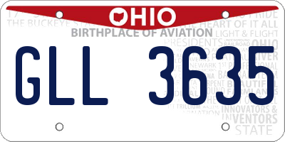 OH license plate GLL3635