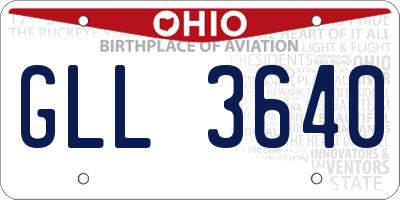 OH license plate GLL3640