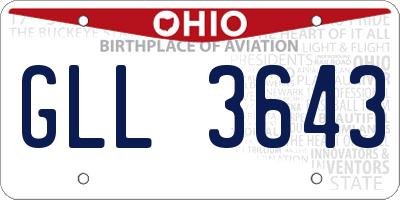 OH license plate GLL3643