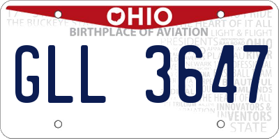 OH license plate GLL3647
