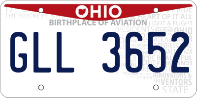 OH license plate GLL3652