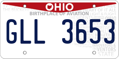 OH license plate GLL3653