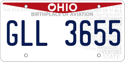 OH license plate GLL3655