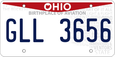 OH license plate GLL3656