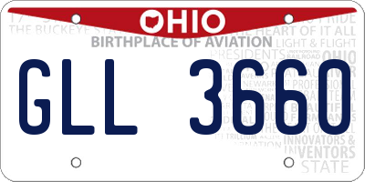 OH license plate GLL3660