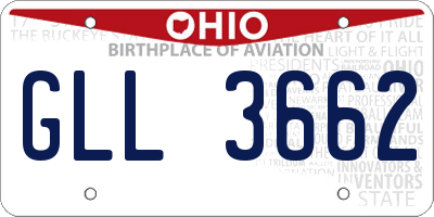 OH license plate GLL3662