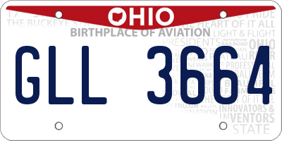OH license plate GLL3664