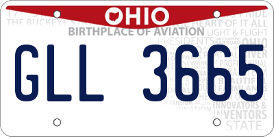 OH license plate GLL3665