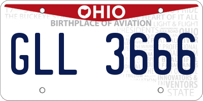 OH license plate GLL3666