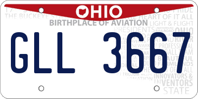 OH license plate GLL3667