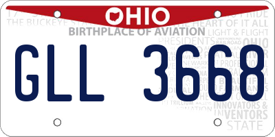 OH license plate GLL3668