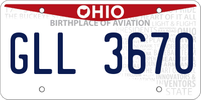 OH license plate GLL3670