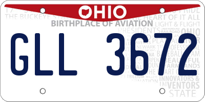 OH license plate GLL3672
